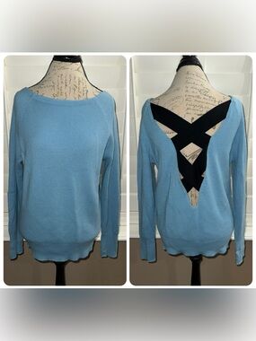 MAJE Moon Cross-back Sweater Blue Sky